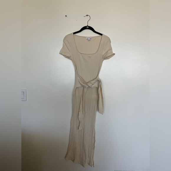 Topshop Rib Knit Tie Waist Maxi Dress - Picture 2 of 5